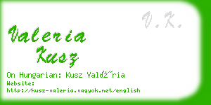 valeria kusz business card